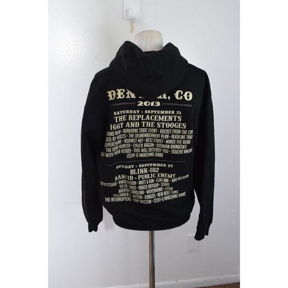 Riot Fest 2013 Denver Co Zip Hooded Sweatshirt Black Blink 182 Medium Tulex - Picture 1 of 4
